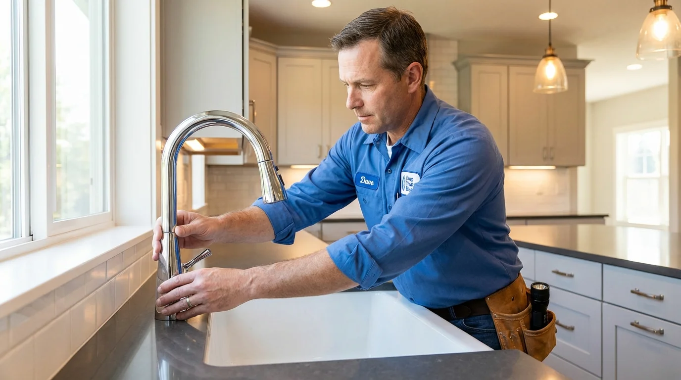 Kitchen faucet installation by Johns Plumbing LLC in Newbern